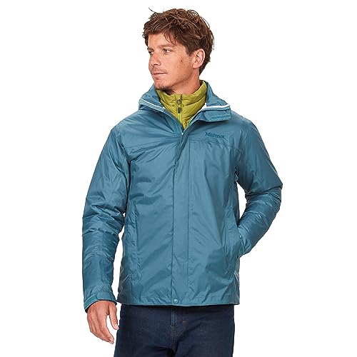 Marmot M Precip Eco Jacket Blau - Wasserdichte atmungsaktive Herren Regenjacke, Größe L - Farbe Moon River von Marmot