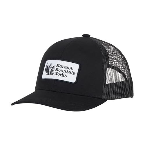 Marmot Unisex Retro Trucker Hat Baseballkappe, schwarz/schwarz, Einheitsgröße von Marmot