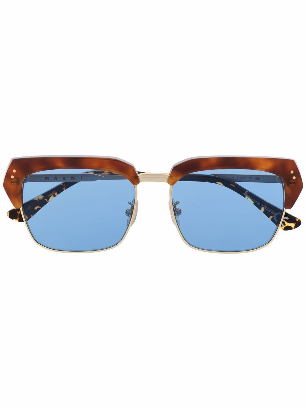 Marni Eyewear Eckige Sonnenbrille in Schildpattoptik - Blau von Marni Eyewear