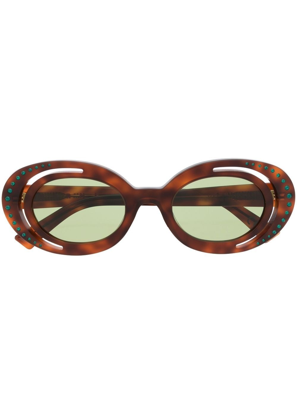 Marni Eyewear Ovale Sonnenbrille in Schildpattoptik - Braun von Marni Eyewear