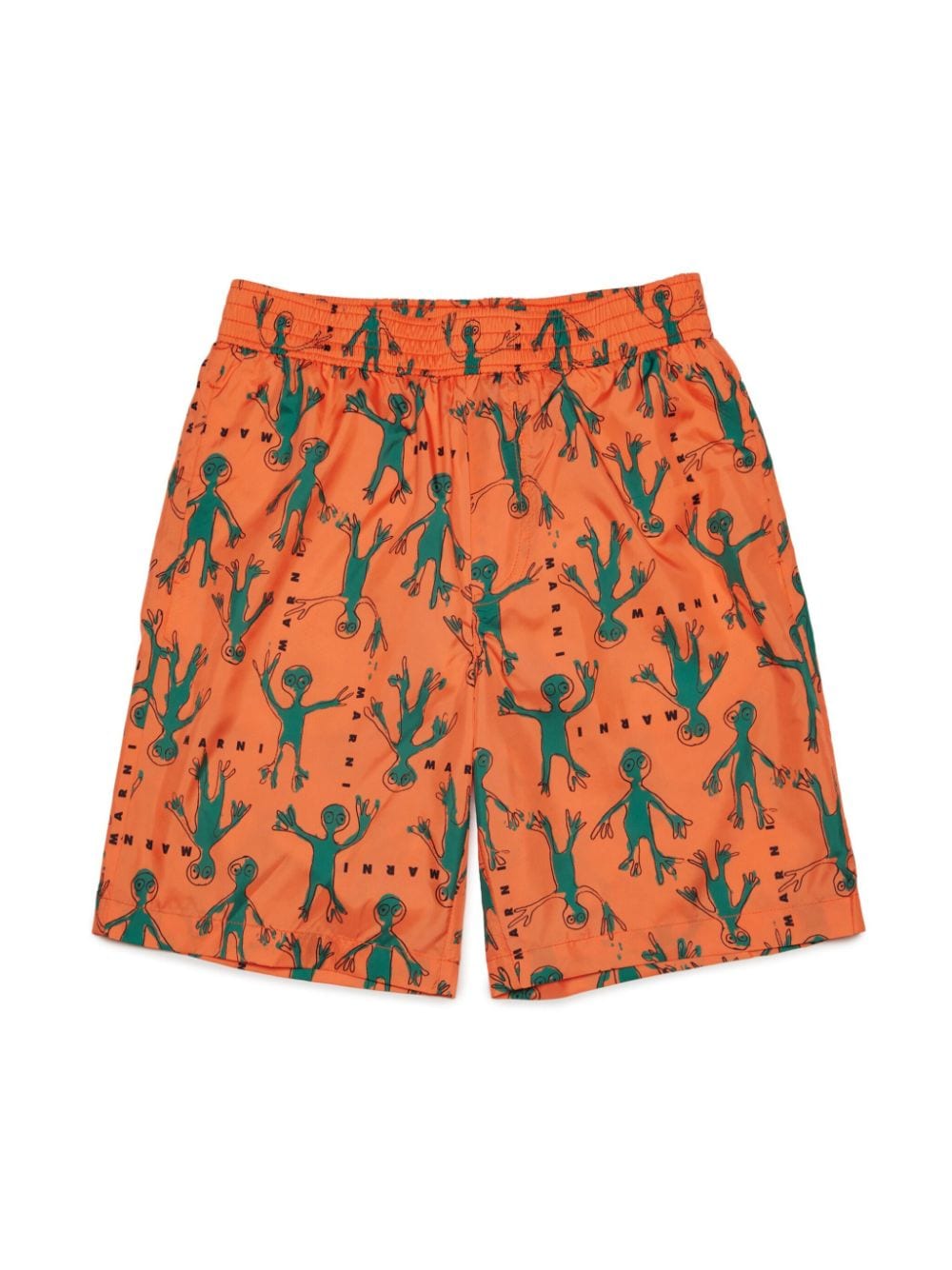 Marni Kids Badeshorts mit Logo-Print - Orange von Marni Kids