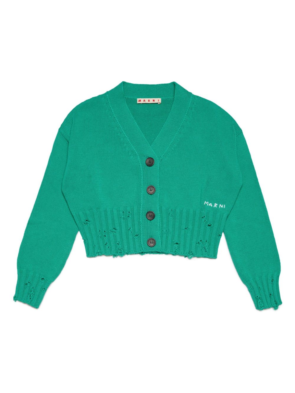 Marni Kids Cardigan im Distressed-Look - Grün von Marni Kids