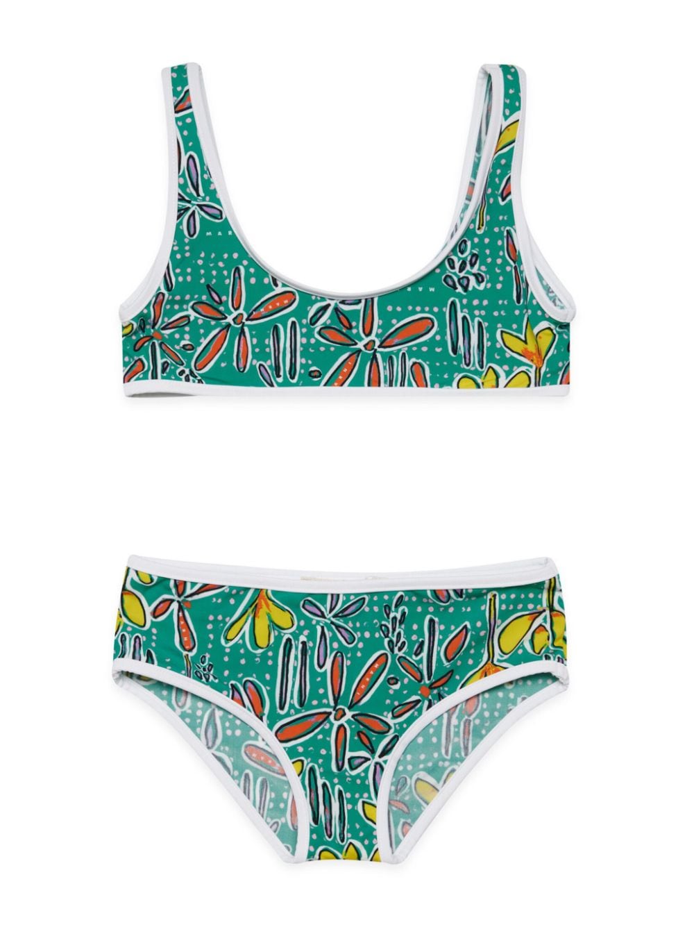 Marni Kids Carioca Bikini mit Blumen-Print - Grün von Marni Kids