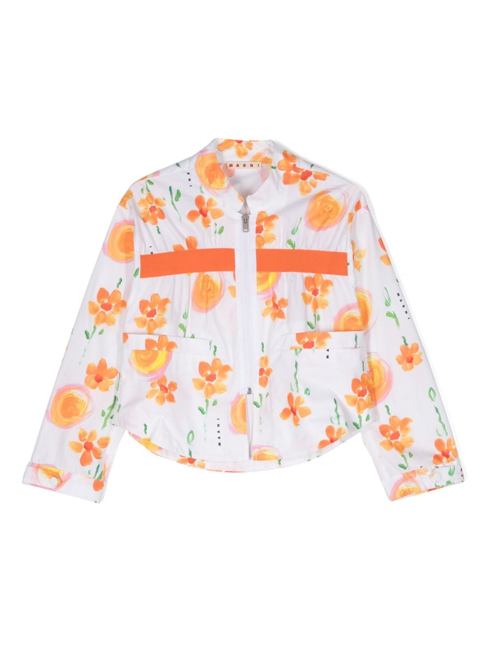 Marni Kids Hemdjacke mit Blumen-Print - Weiß von Marni Kids