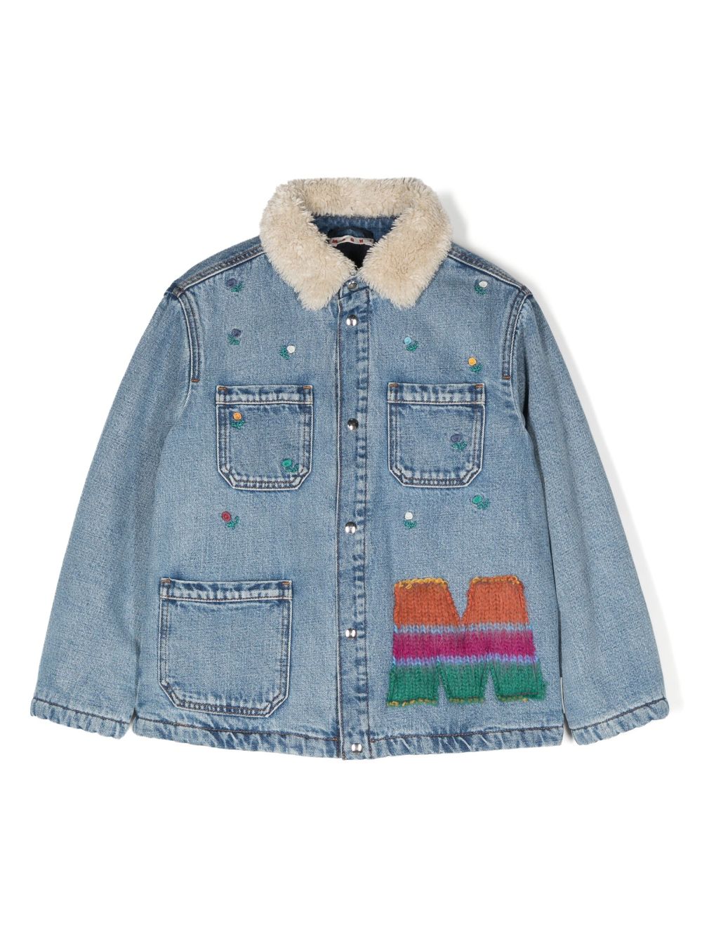 Marni Kids Bestickte Jeansjacke - Blau von Marni Kids