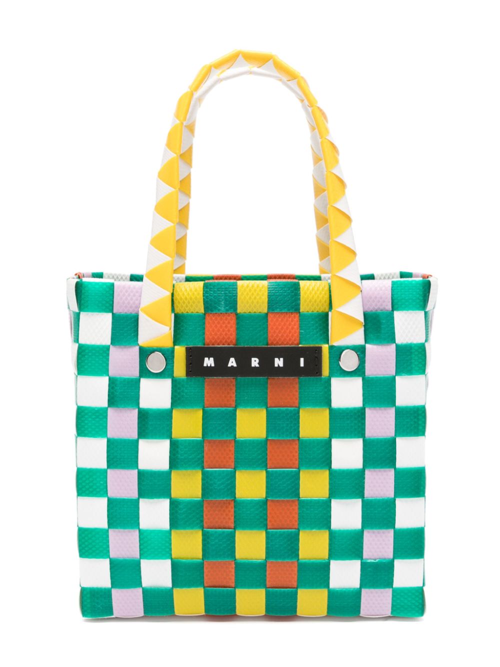 Marni Kids Mini Market Criss-Cross Korbtasche - Grün von Marni Kids