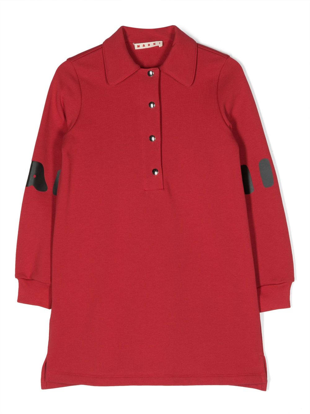 Marni Kids Poloshirtkleid mit Logo-Patch - Rot von Marni Kids