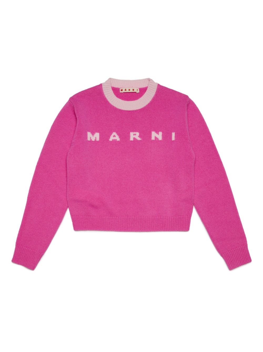 Marni Kids Pullover aus Woll-Kaschmirgemisch mit Logo - Rosa von Marni Kids