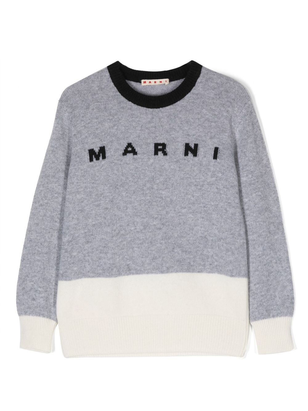 Marni Kids Pullover mit Intarsien-Logo - Grau von Marni Kids