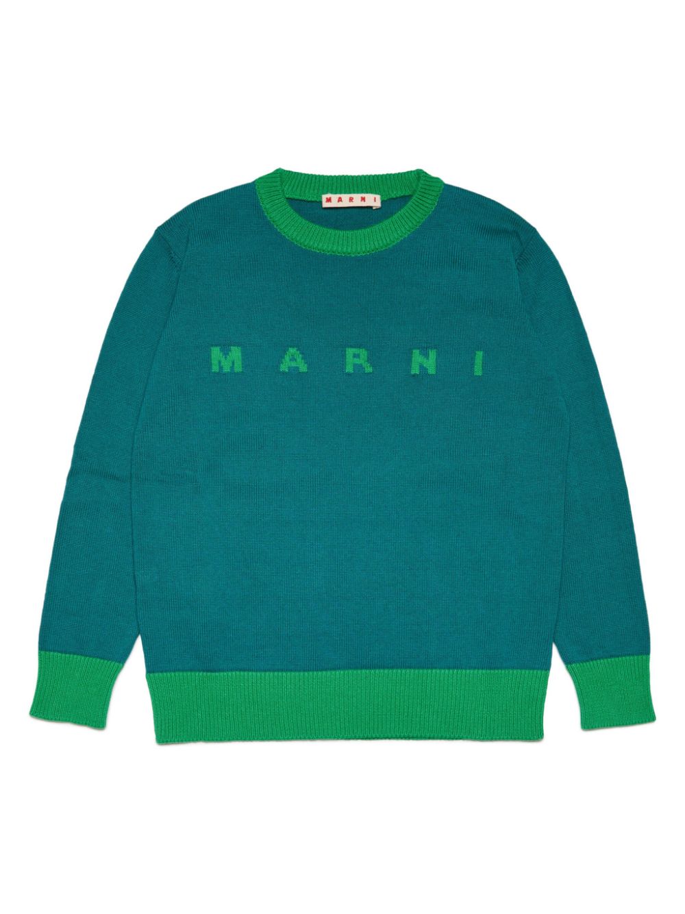 Marni Kids Pullover mit Intarsien-Logo - Grün von Marni Kids