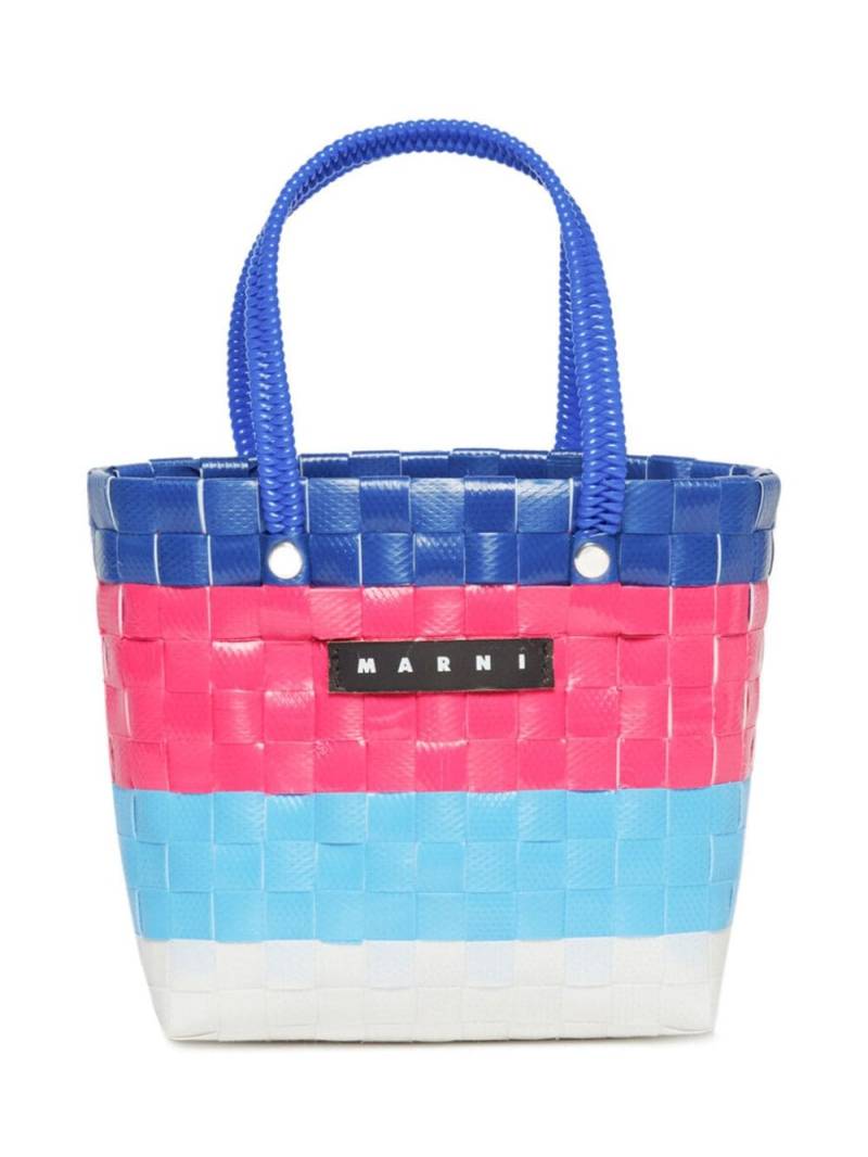 Marni Kids Gewebte Sunday Morning Tasche mit Logo-Patch - Blau von Marni Kids