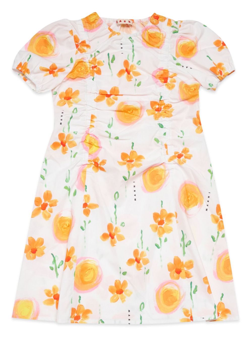 Marni Kids Sunny Day Popeline-Kleid mit Blumen-Print - Weiß von Marni Kids