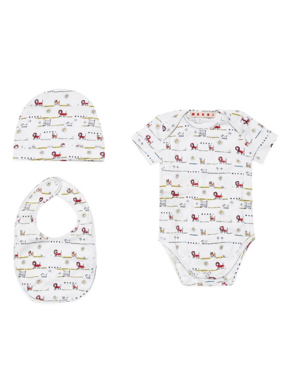 Marni Kids Strampler-Set mit Tiere-Print - Weiß von Marni Kids