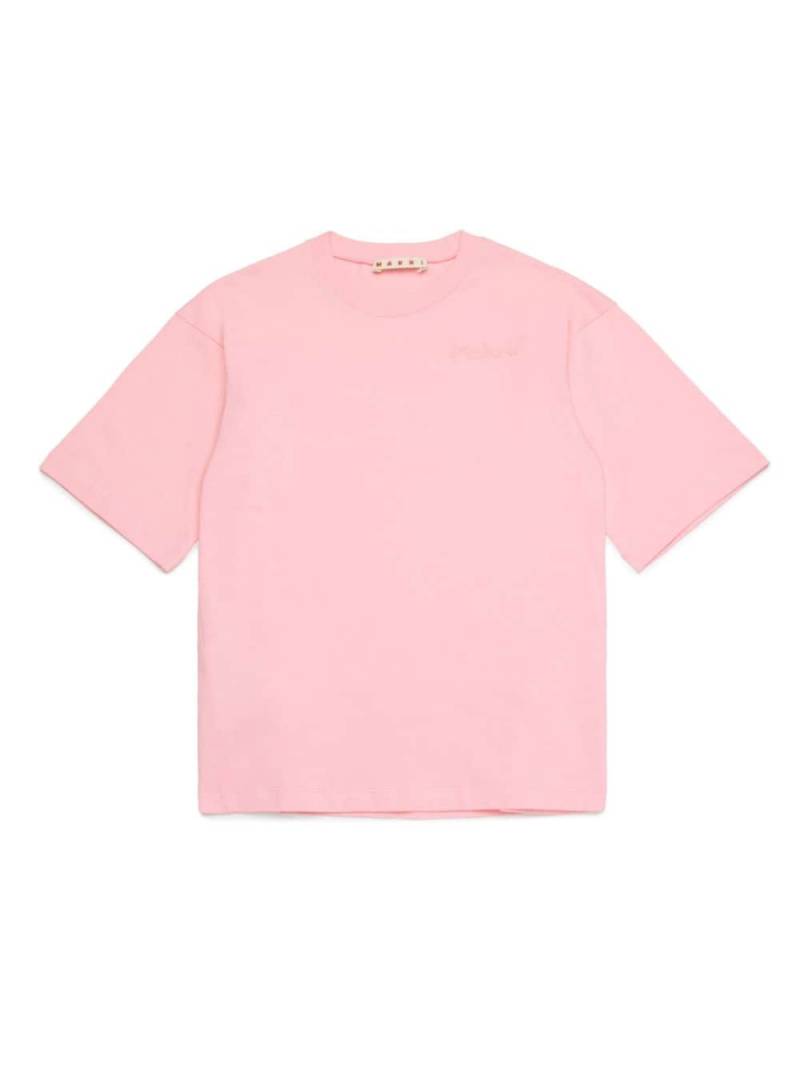 Marni Kids T-Shirt mit aufgesticktem Ketten-Logo - Rosa von Marni Kids