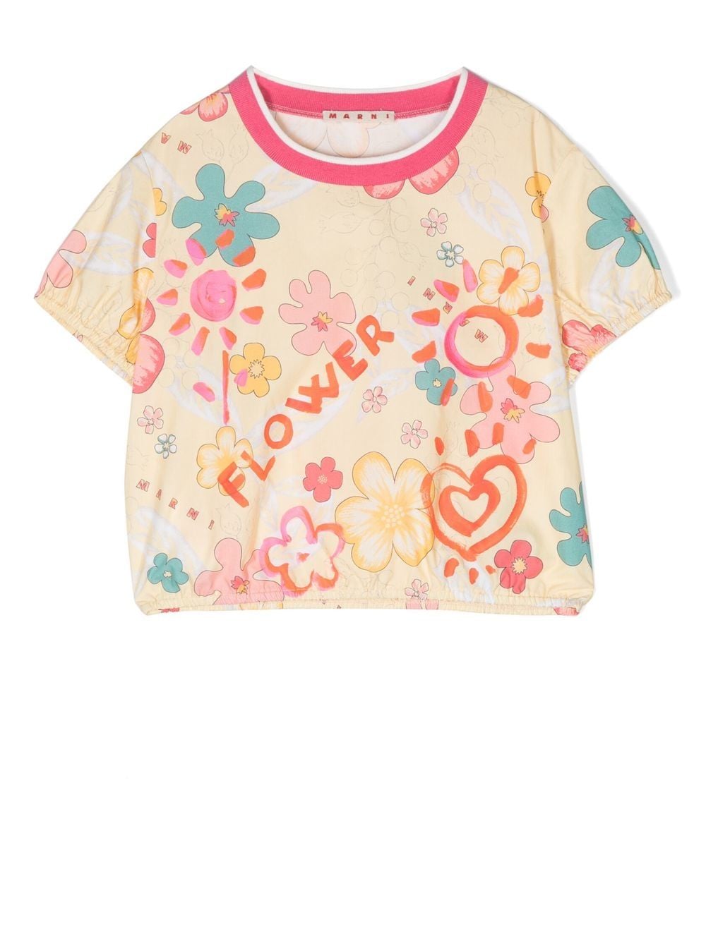 Marni Kids T-Shirt mit Blumen-Print - Gelb von Marni Kids