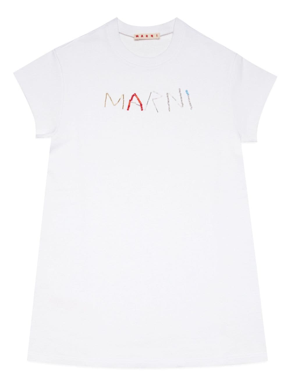 Marni Kids T-Shirtkleid mit Logo-Stickerei - Weiß von Marni Kids
