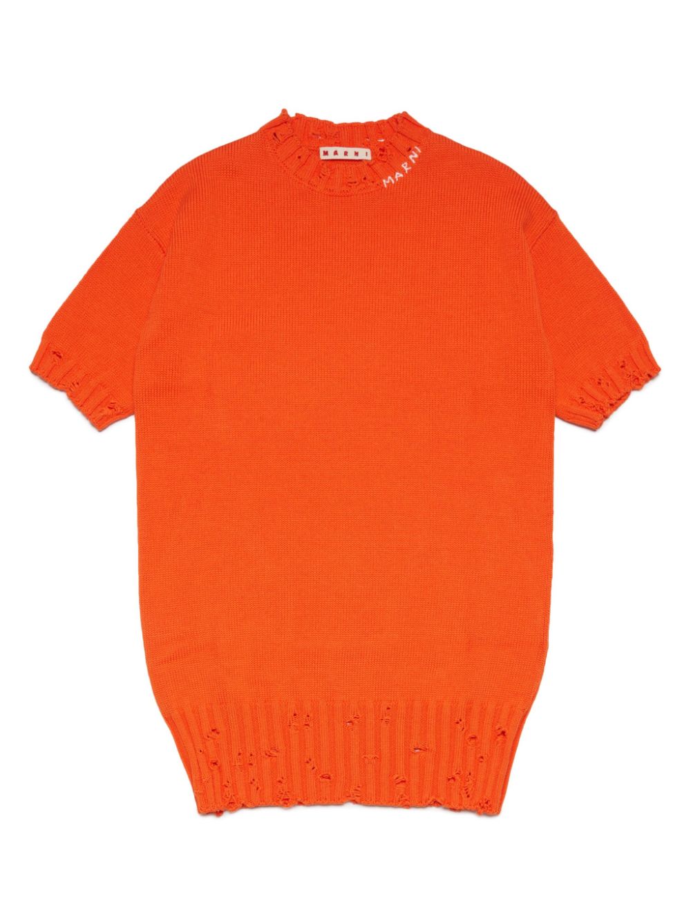 Marni Kids Gestricktes Kleid mit Logo-Stickerei - Orange von Marni Kids