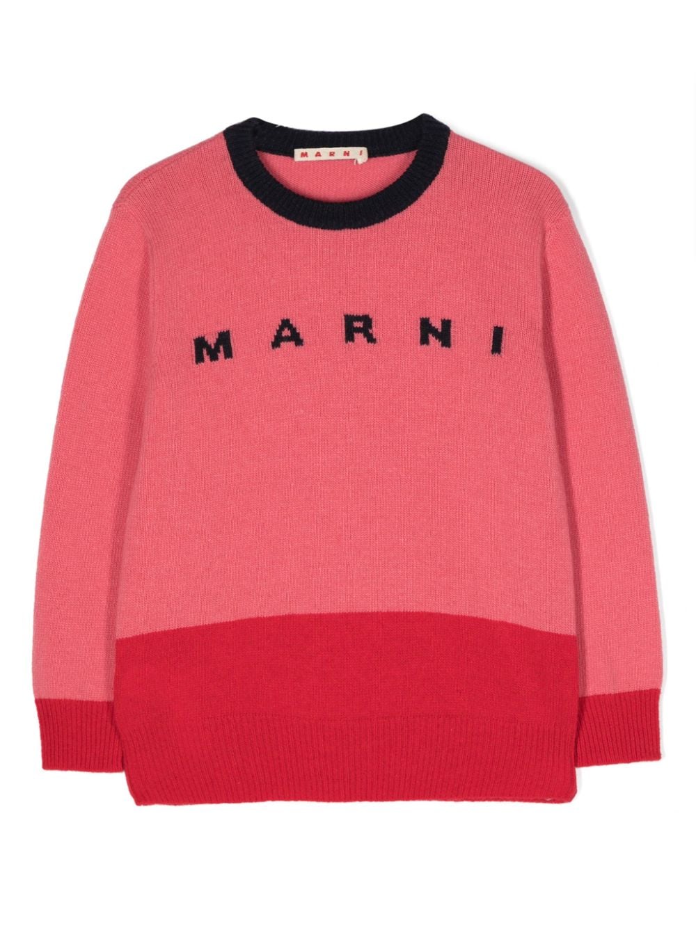 Marni Kids Intarsien-Pullover mit Logo - Rosa von Marni Kids