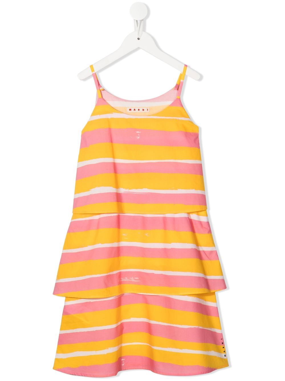 Marni Kids Gestuftes Midikleid mit Streifen - Rosa von Marni Kids