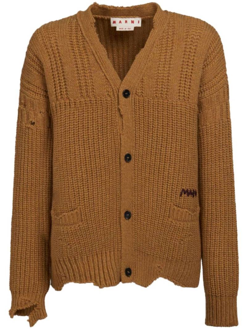 Marni Cardigan im Distressed-Look - Braun von Marni