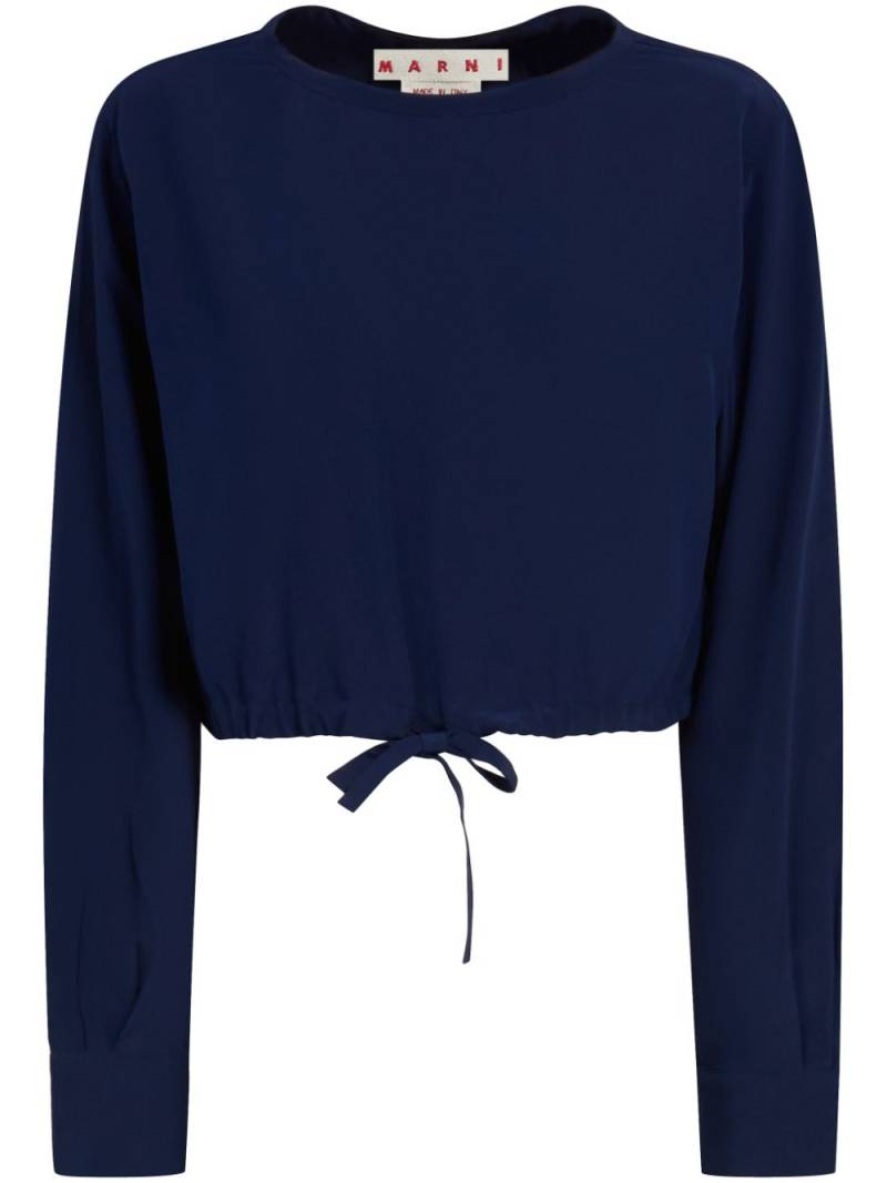 Marni Cropped-Bluse aus Seide - Blau von Marni