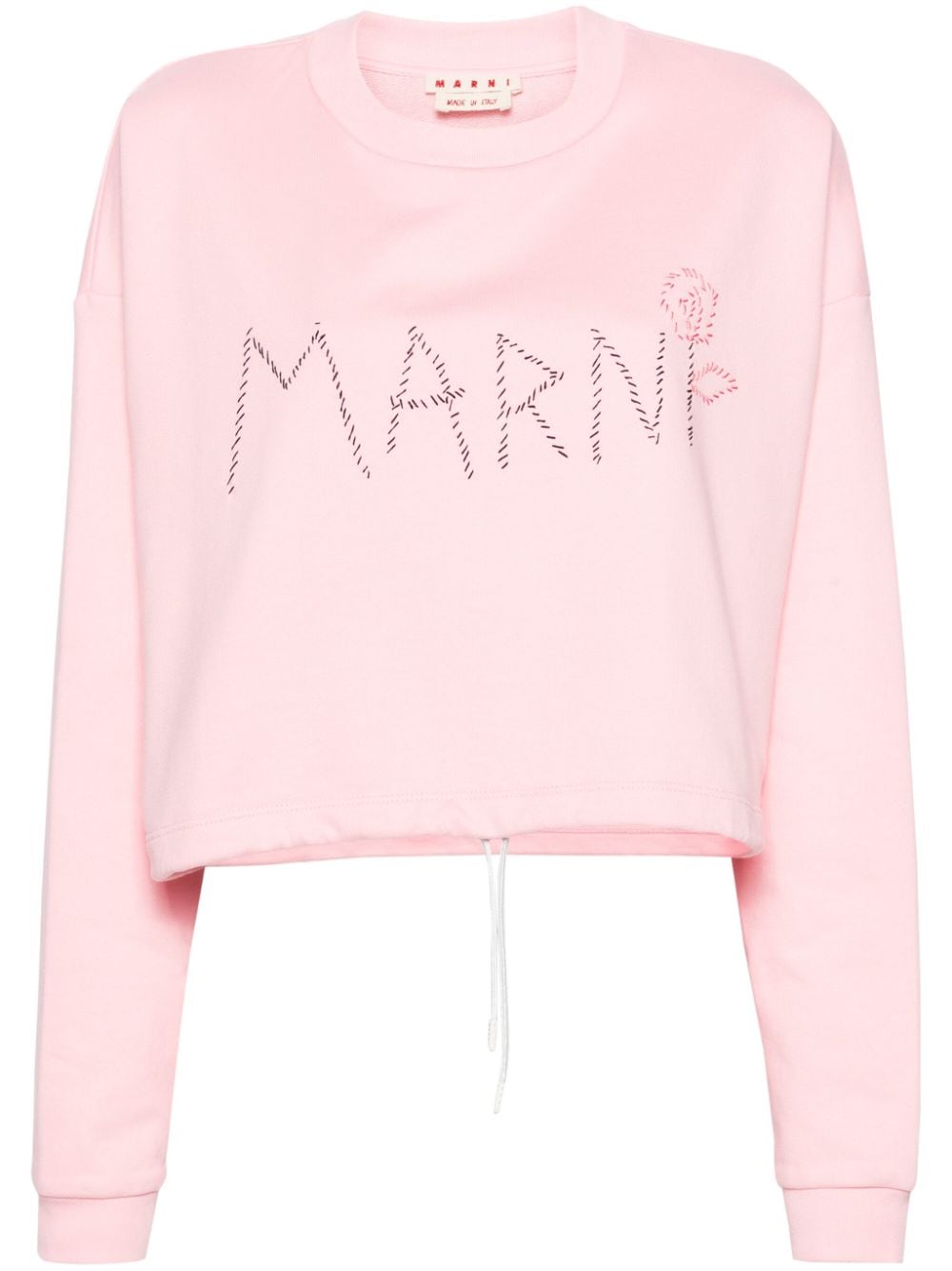 Marni Cropped-Sweatshirt mit Logo-Stickerei - Rosa von Marni