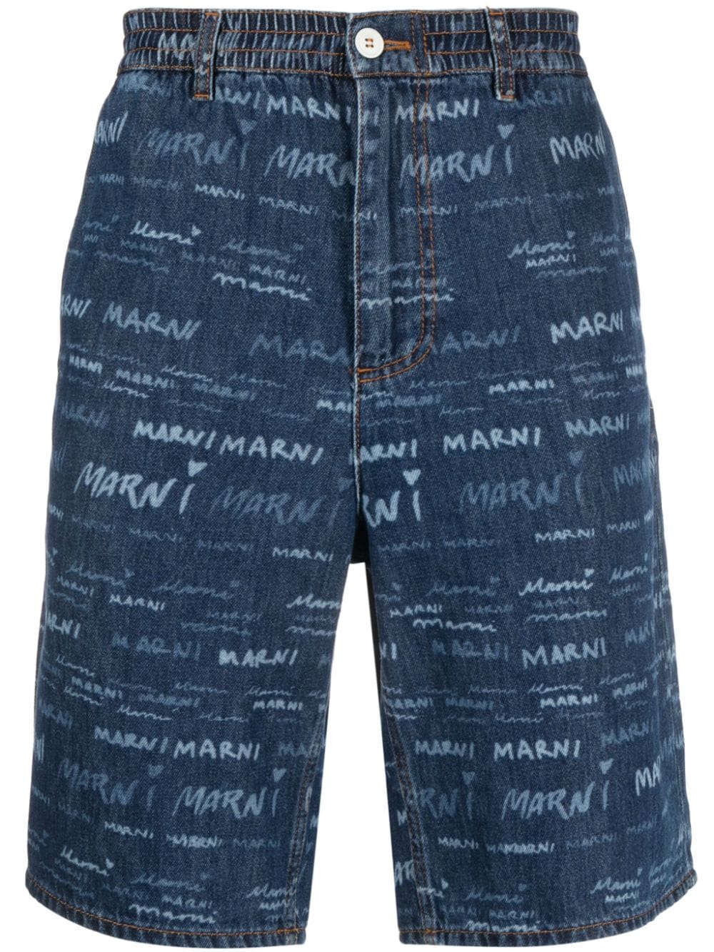 Marni Jeans-Shorts mit Logo-Print - Blau von Marni