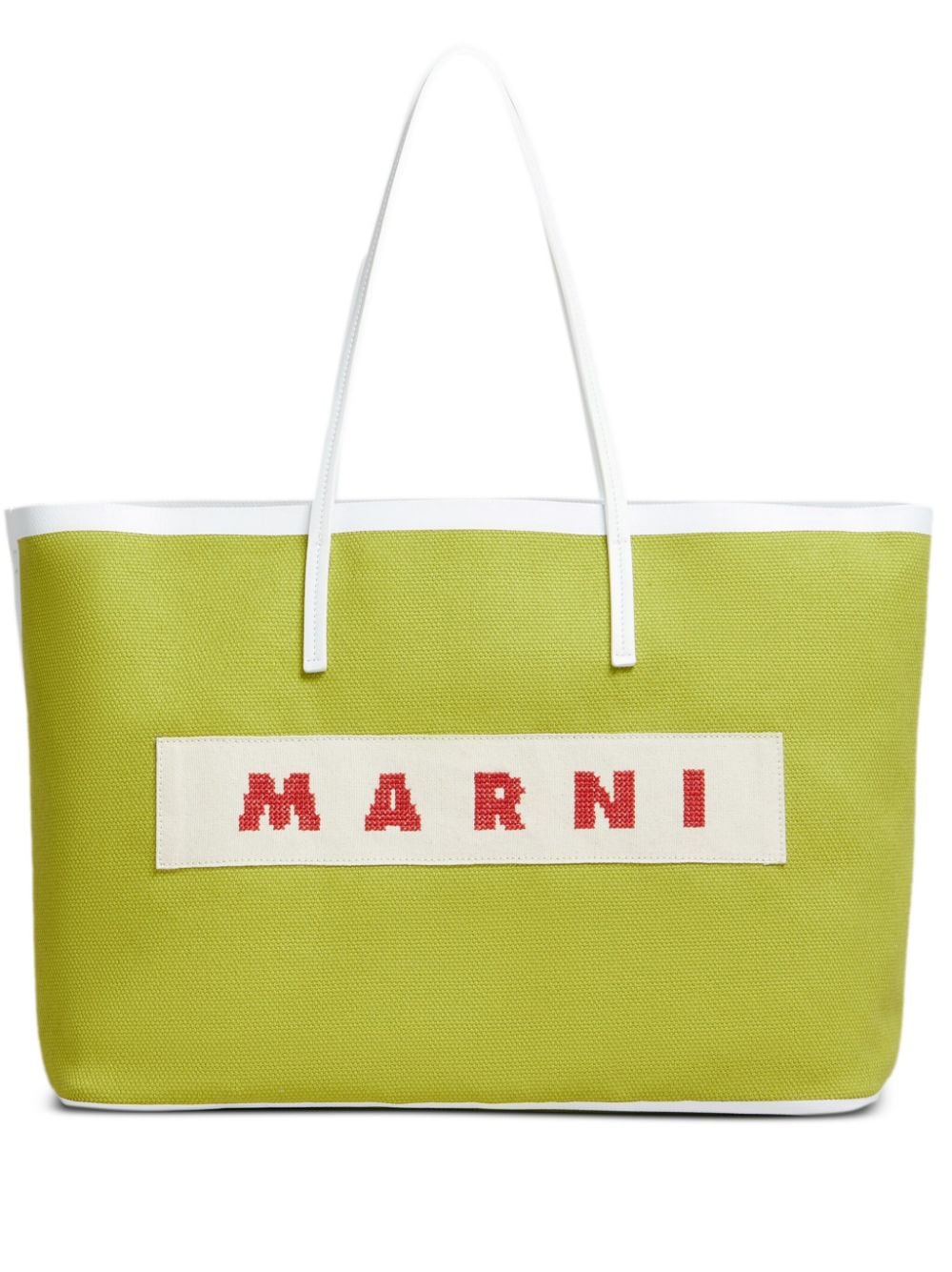 Marni Kleine Janus Handtaschemit Logo-Stickerei - Grün von Marni