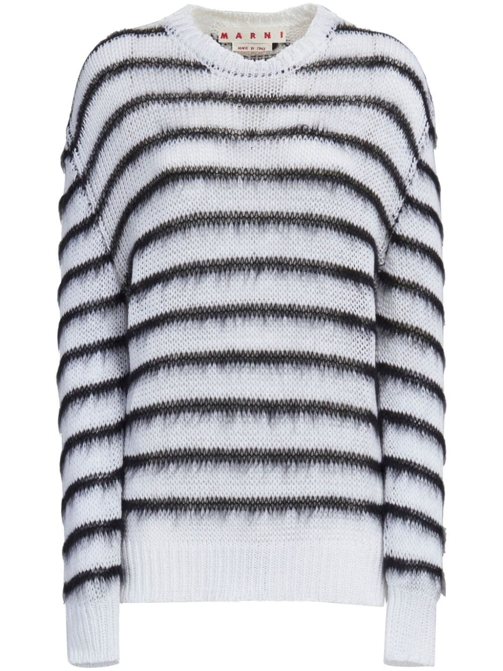 Marni Locker gestrickter Pullover mit Streifen - Weiß von Marni