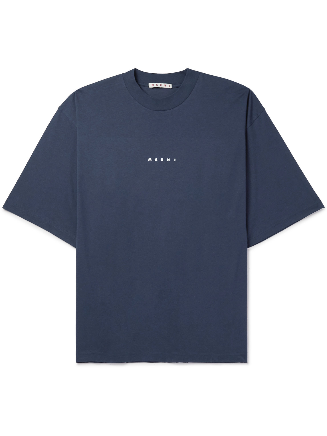 Marni - Logo-Print Cotton-Jersey T-Shirt - Men - Blue - IT 54 von Marni