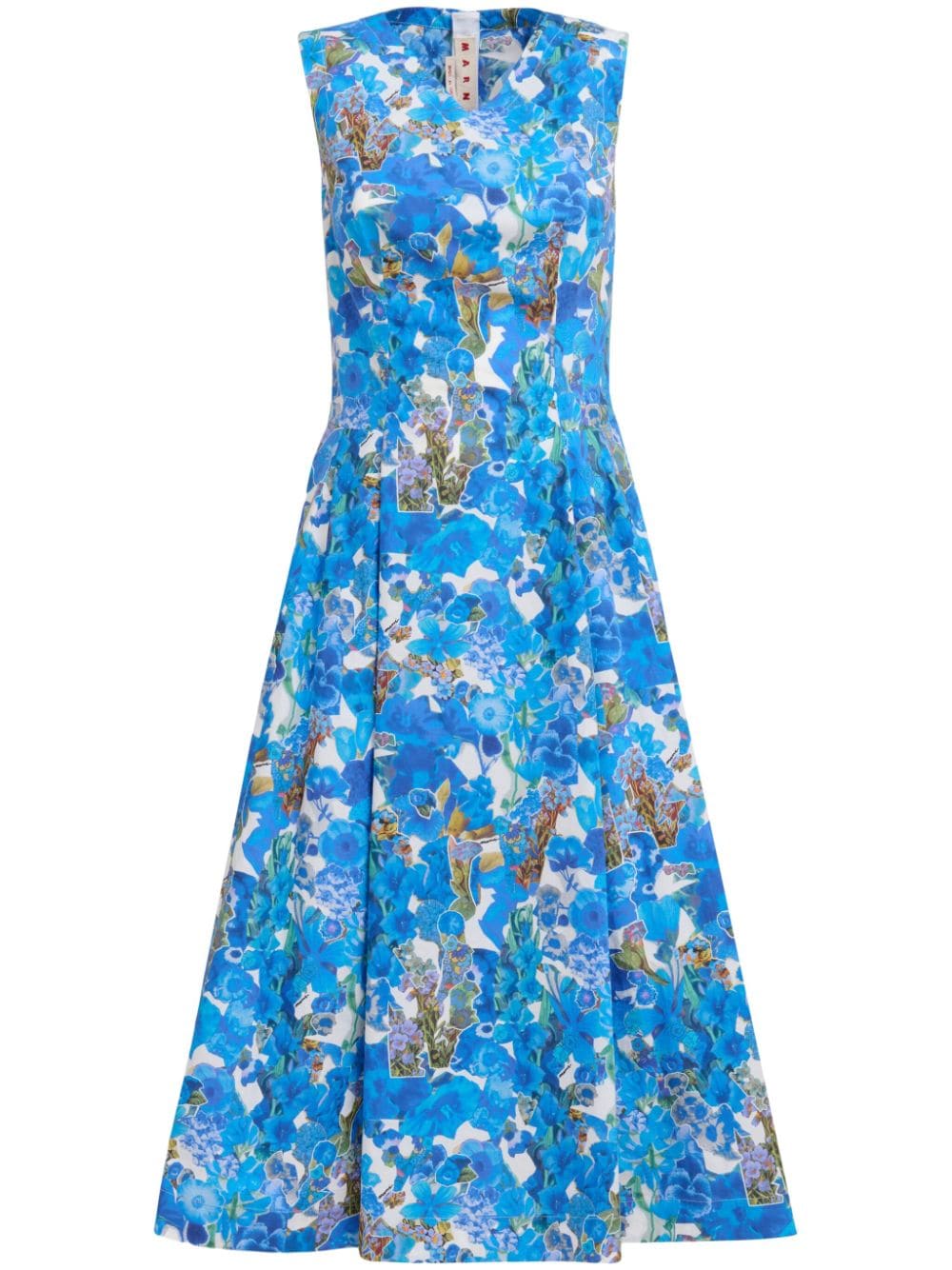 Marni Midikleid mit Blumen-Print - Blau von Marni