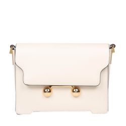 Marni Mittelgroße Schultertasche In Milchfarbenem Leder von Marni