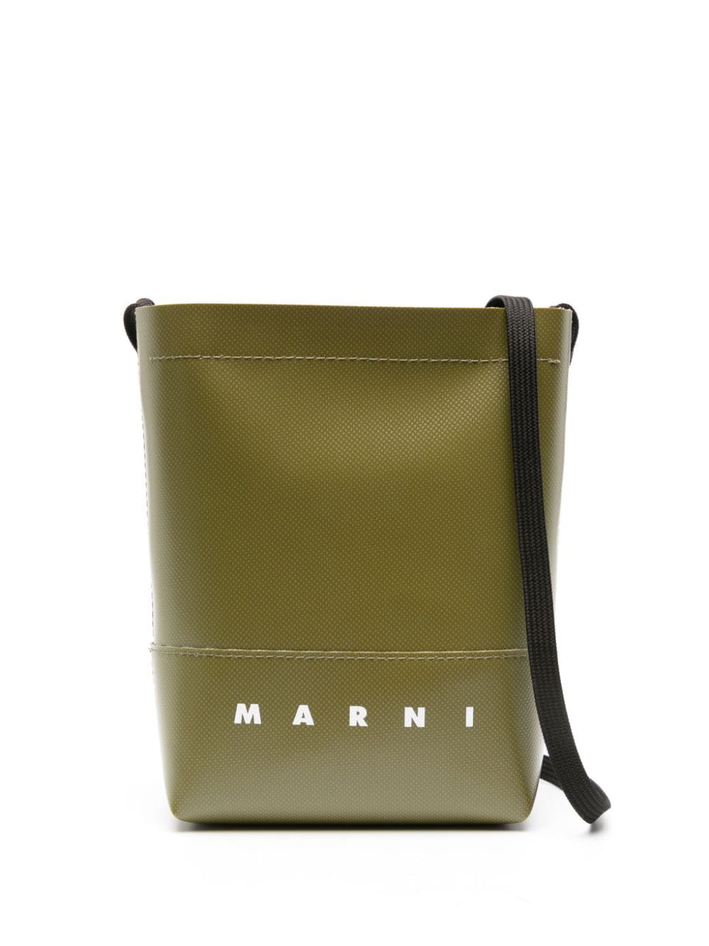 Marni Museu Mini-Tasche mit Logo-Print - Grün von Marni