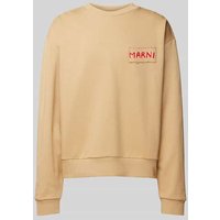 Marni Oversized Sweatshirt mit Label-Detail in Camel, Größe 50 von Marni