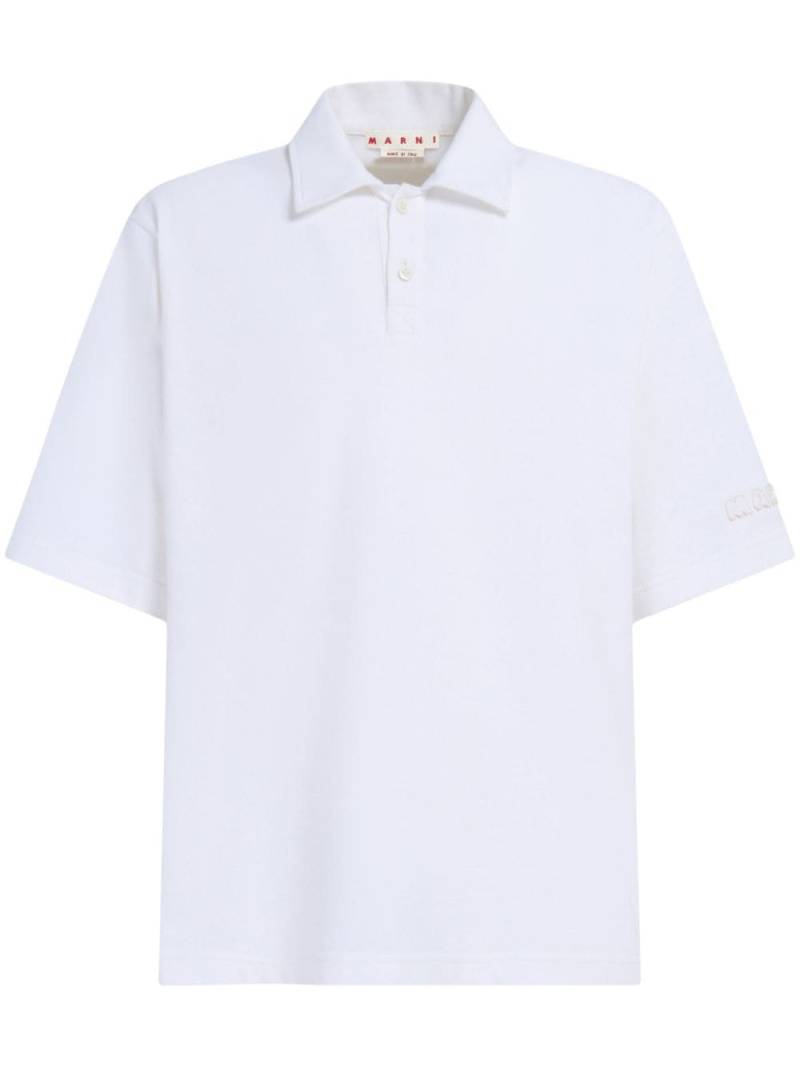 Marni Poloshirt mit Logo-Patch - Weiß von Marni