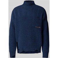 Marni Pullover mit Label-Stitching in Dunkelblau, Größe 52 von Marni