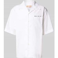 Marni Regular Fit Freizeithemd mit Logo-Print in Weiss, Größe 48 von Marni