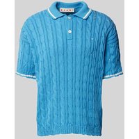 Marni Regular Fit Poloshirt in Strick-Optik in Royal, Größe 50 von Marni
