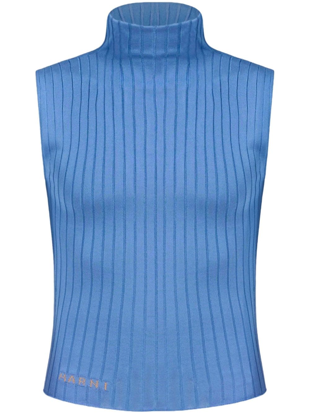 Marni Rippstrick-Tanktop mit Stehkragen - Blau von Marni