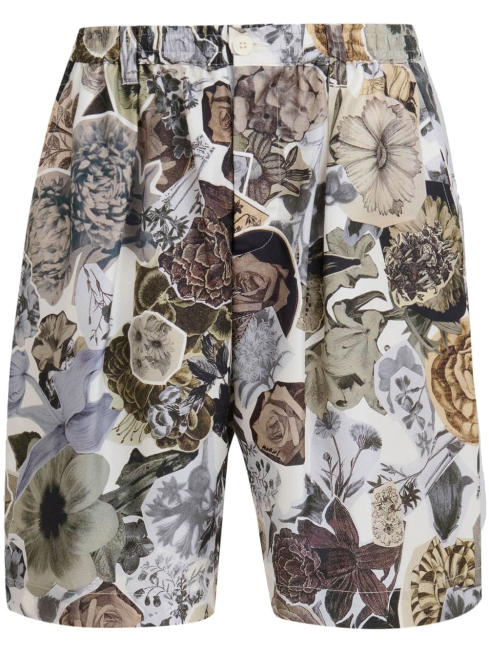Marni Shorts aus Seide mit Blumen-Print - Nude von Marni