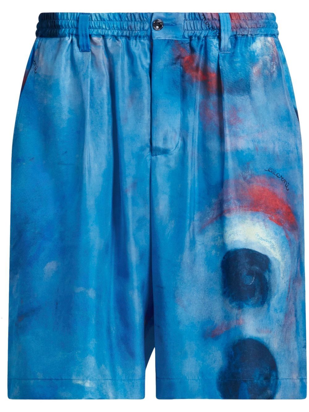 Marni Shorts aus Seide mit Malerei-Print - Blau von Marni