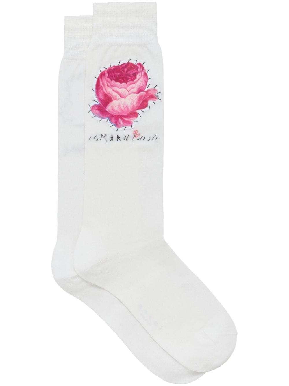 Marni Socken mit Blumenapplikation - Weiß von Marni