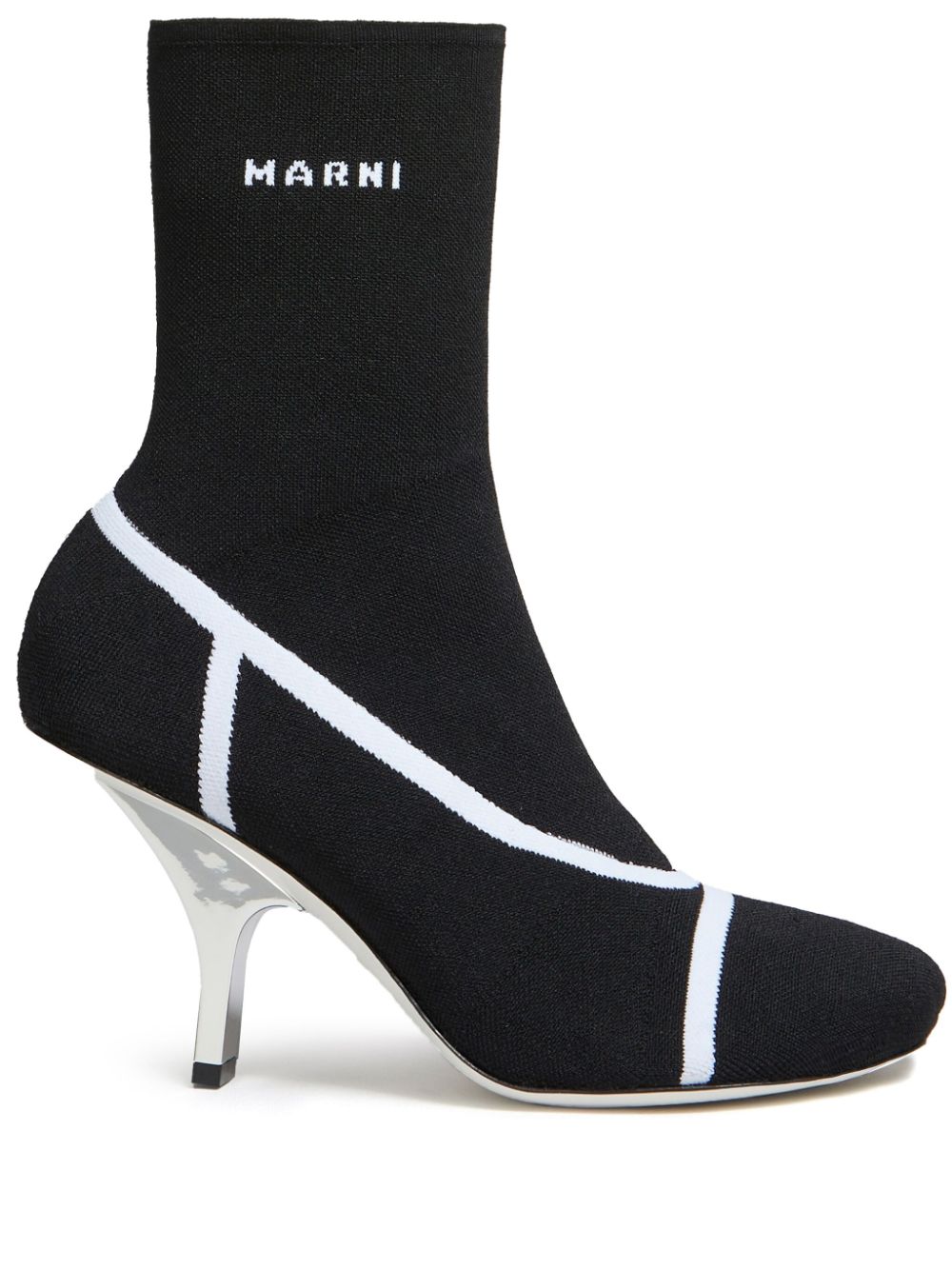 Marni Stiefeletten mit Intarsien-Logo - Schwarz von Marni