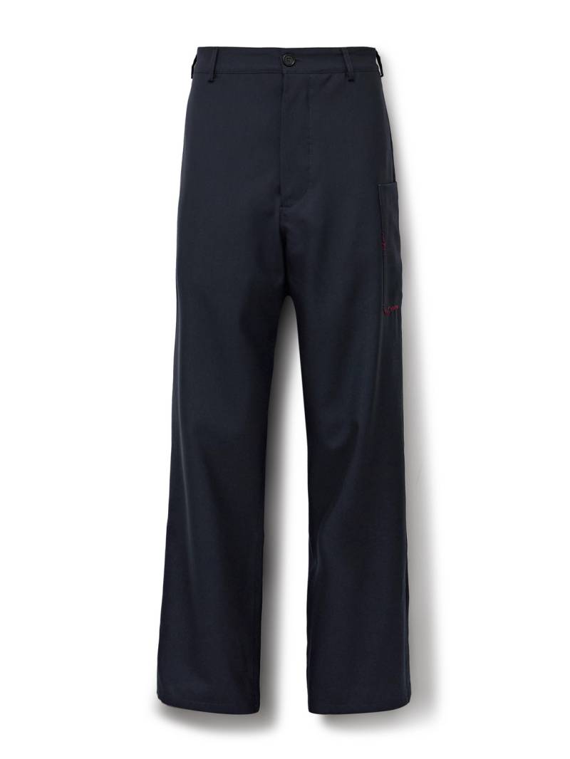 Marni - Straight-Leg Embroidered Virgin Wool Trousers - Men - Blue - IT 54 von Marni