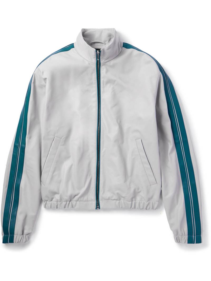 Marni - Striped Leather Track Jacket - Men - Gray - IT 50 von Marni