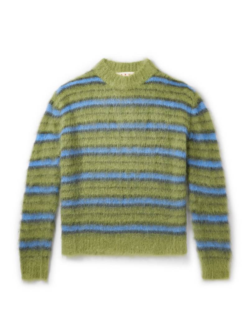 Marni - Striped Mohair-Blend Sweater - Men - Green - IT 54 von Marni