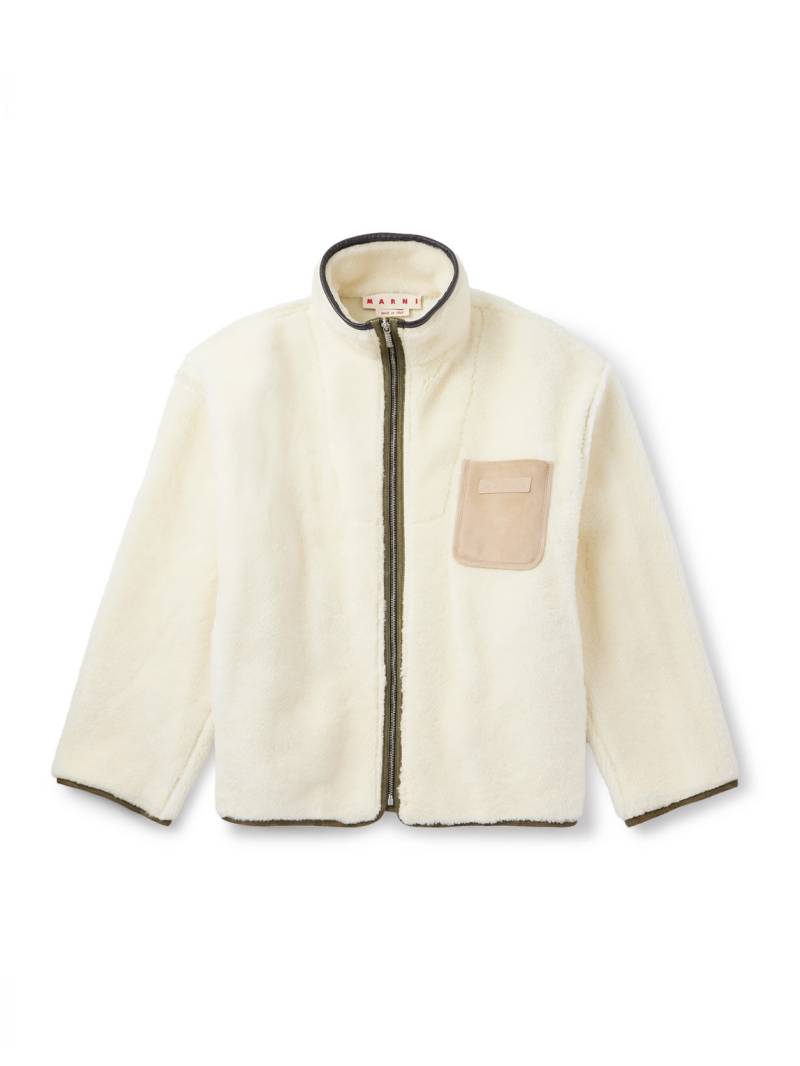 Marni - Suede and Leather-Trimmed Shearling Jacket - Men - Neutrals - IT 46 von Marni