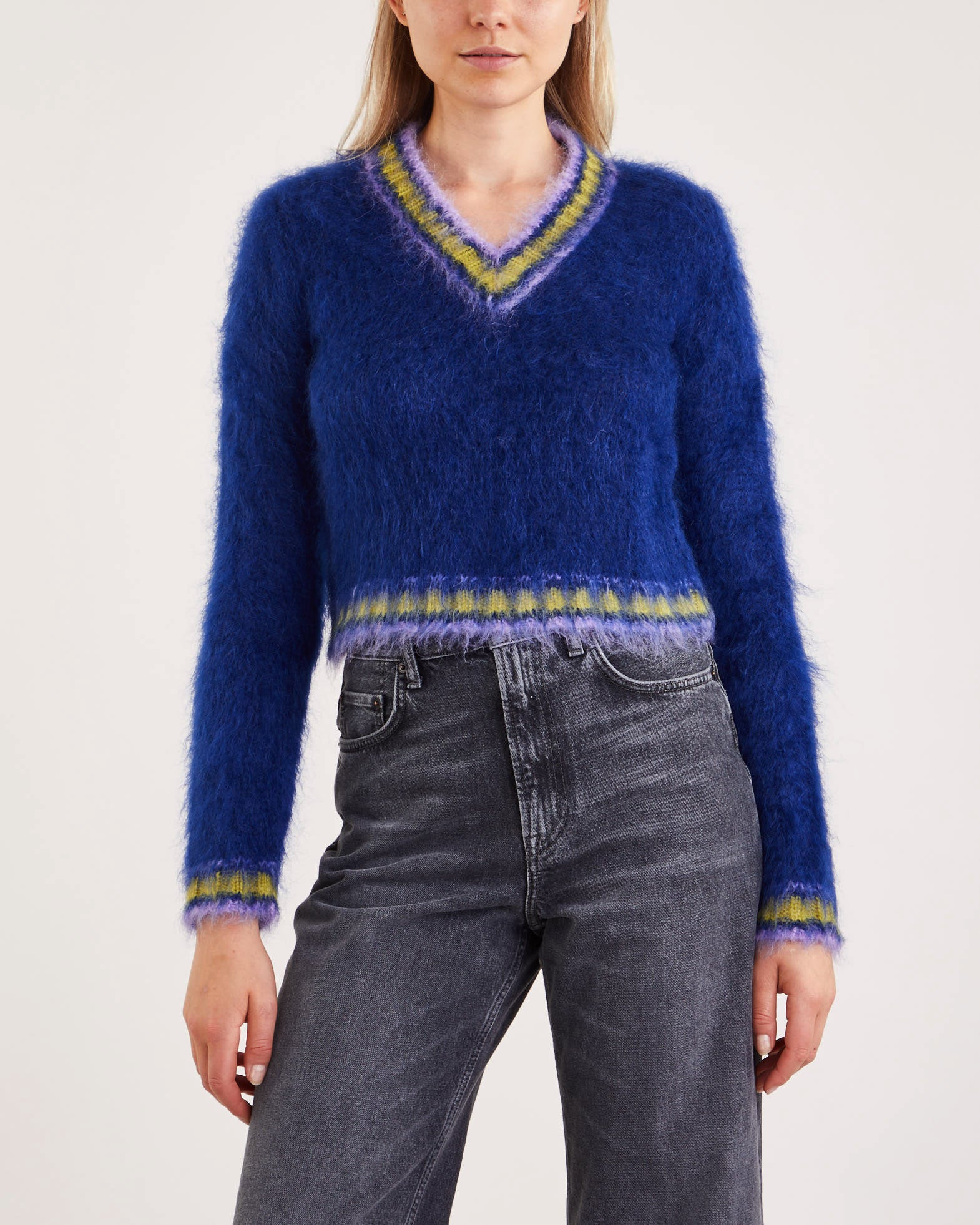 Marni Sweater V-Neck Mohair Blå von Marni