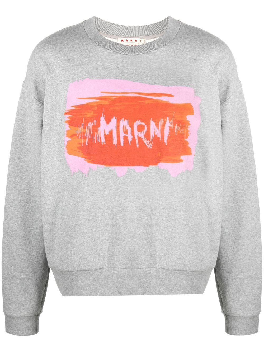 Marni Sweatshirt mit Logo-Print - Grau von Marni