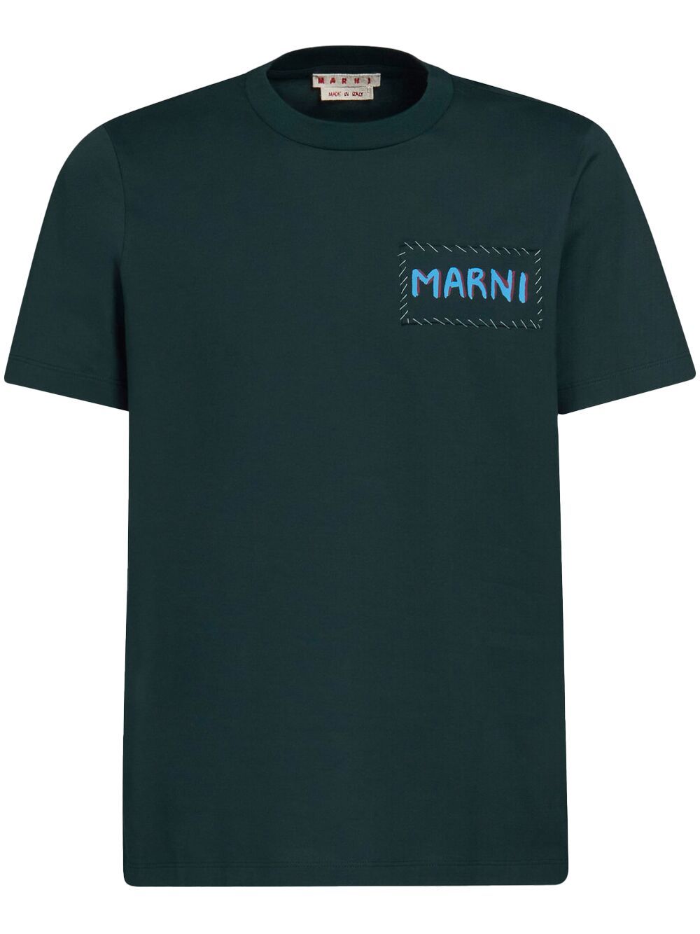 Marni T-Shirt mit Logo-Patch - Blau von Marni